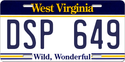 WV license plate DSP649