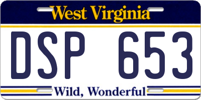 WV license plate DSP653
