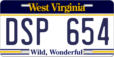 WV license plate DSP654