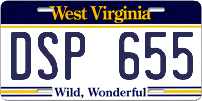 WV license plate DSP655