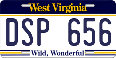 WV license plate DSP656