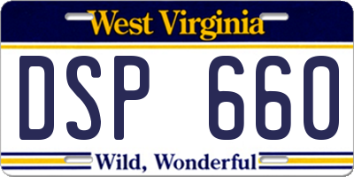 WV license plate DSP660