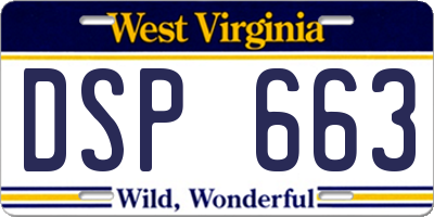 WV license plate DSP663