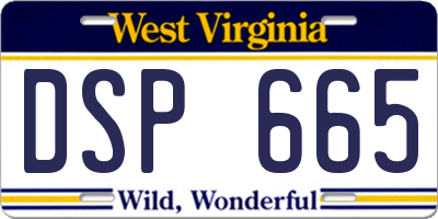 WV license plate DSP665