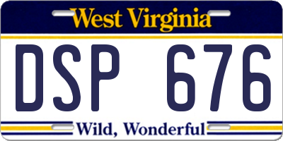 WV license plate DSP676