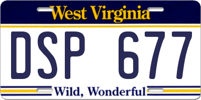 WV license plate DSP677