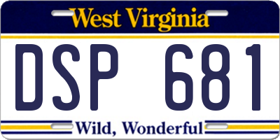 WV license plate DSP681