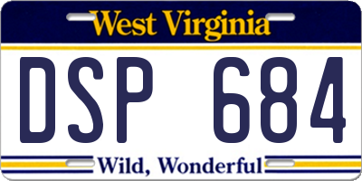 WV license plate DSP684