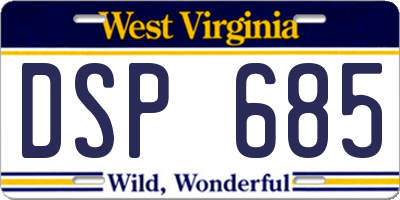 WV license plate DSP685