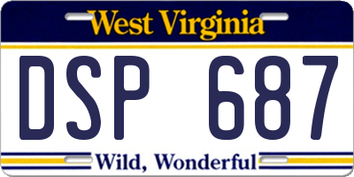 WV license plate DSP687