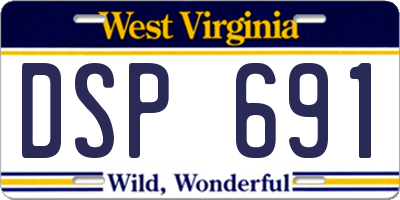 WV license plate DSP691