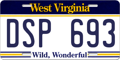 WV license plate DSP693
