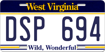 WV license plate DSP694