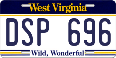 WV license plate DSP696
