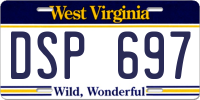 WV license plate DSP697