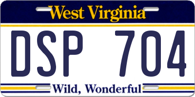 WV license plate DSP704