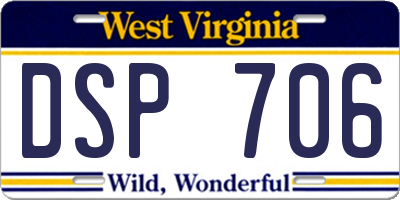WV license plate DSP706