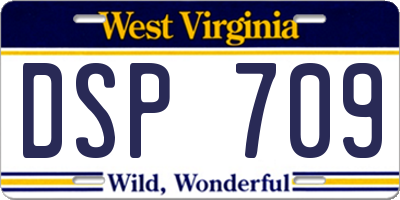 WV license plate DSP709