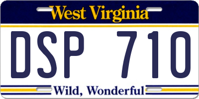 WV license plate DSP710