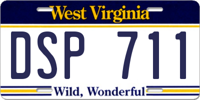 WV license plate DSP711