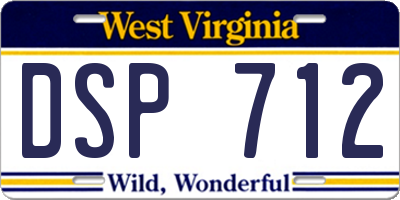 WV license plate DSP712
