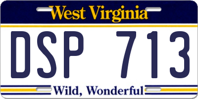 WV license plate DSP713