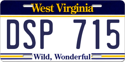 WV license plate DSP715