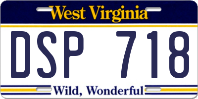 WV license plate DSP718