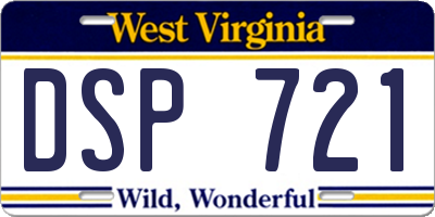 WV license plate DSP721