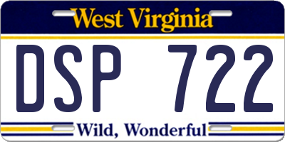 WV license plate DSP722