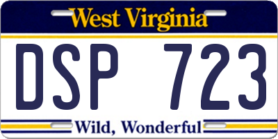 WV license plate DSP723