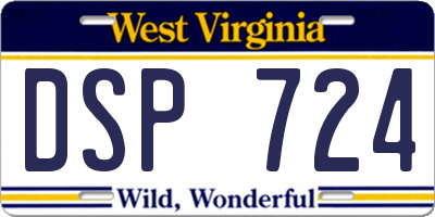 WV license plate DSP724