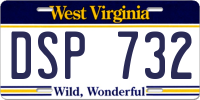 WV license plate DSP732