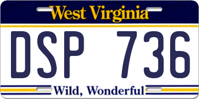 WV license plate DSP736