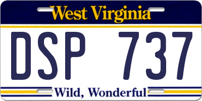 WV license plate DSP737