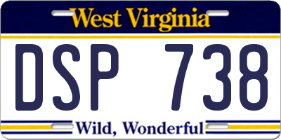 WV license plate DSP738