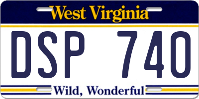 WV license plate DSP740