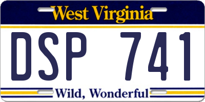 WV license plate DSP741