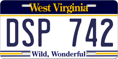 WV license plate DSP742