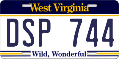 WV license plate DSP744