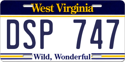 WV license plate DSP747