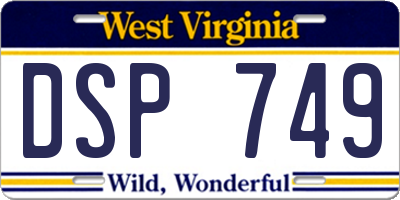WV license plate DSP749