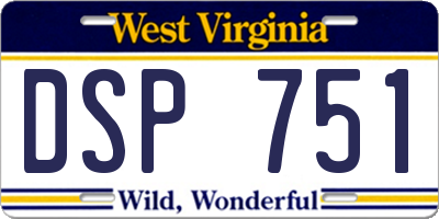 WV license plate DSP751