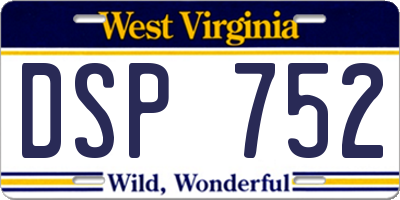 WV license plate DSP752