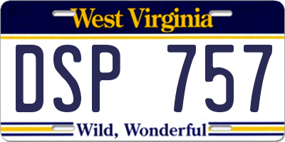 WV license plate DSP757