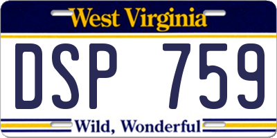 WV license plate DSP759