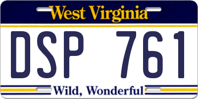 WV license plate DSP761