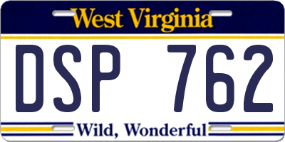 WV license plate DSP762