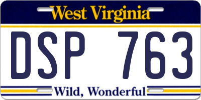 WV license plate DSP763