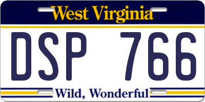 WV license plate DSP766